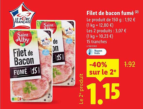 Filet de bacon fumé