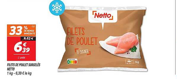 FILETS DE POULET SURGELÉS NETTO