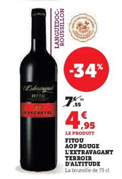 FITOU AOP ROUGE L'EXTRAVAGANT TERROIR D'ALTITUDE