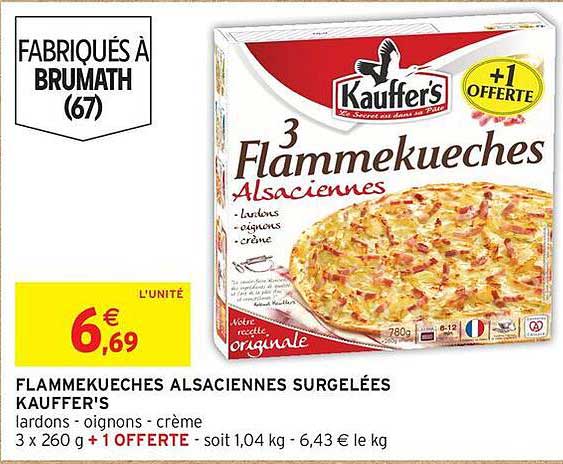 FLAMMEKUECHES ALSACIENNES SURGELÉES KAUFFER'S