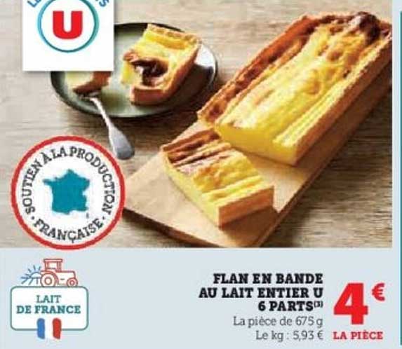 FLAN EN BANDE AU LAIT ENTIER U 6 PARTS