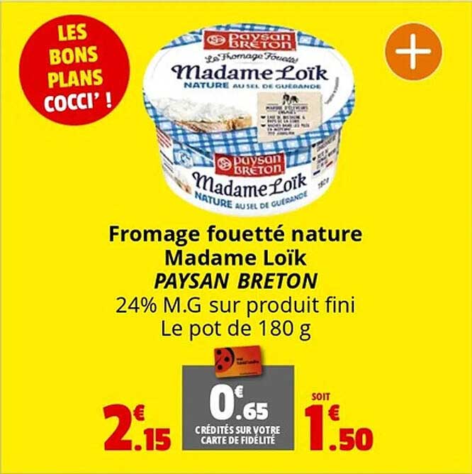 Fromage fouetté nature Madame Loïk