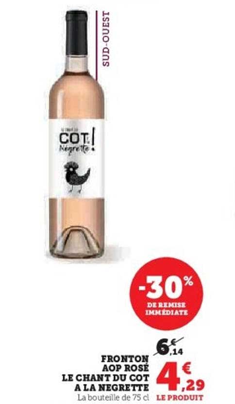 FRONTON AOP ROSÉ LE CHANT DU COT A LA NEGRETTE