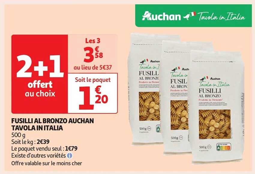 FUSILLI AL BRONZO AUCHAN TAVOLA IN ITALIA