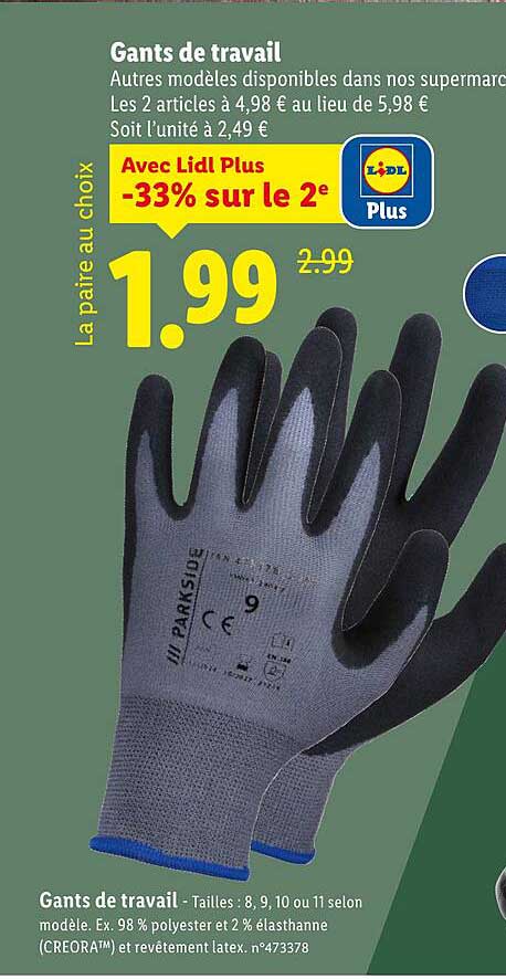 Gants de travail