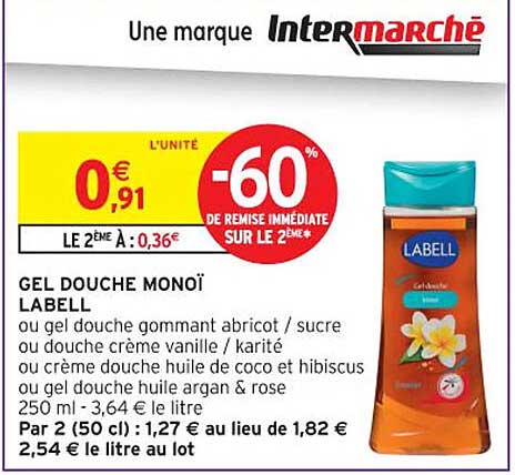 GEL DOUCHE MONOÏ LABELL
