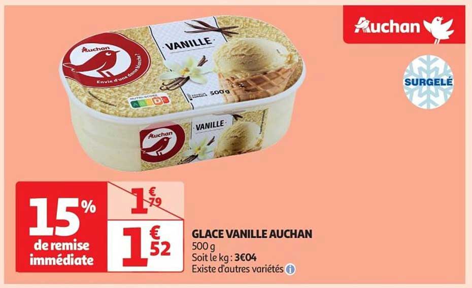 GLACE VANILLE AUCHAN