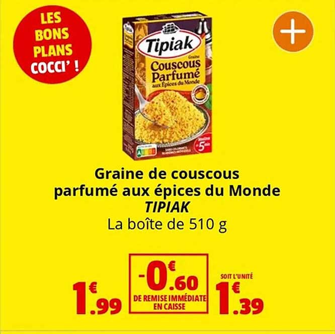 Graine de couscous parfumé aux épices du Monde TIPIAK