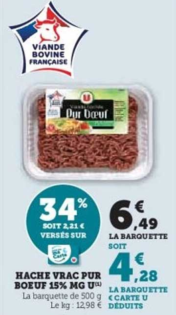 HACHE VRAC PUR BOEUF 15% MG U