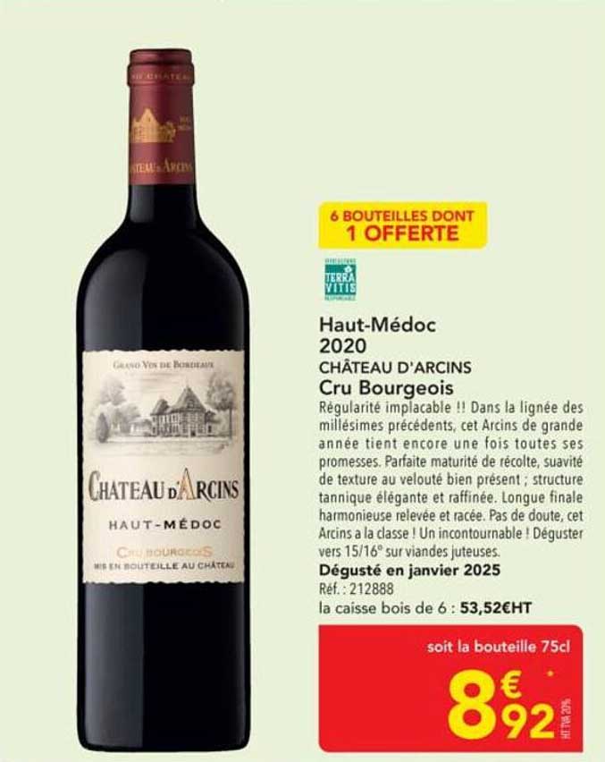 Haut-Médoc 2020 CHÂTEAU D'ARCINS Cru Bourgeois