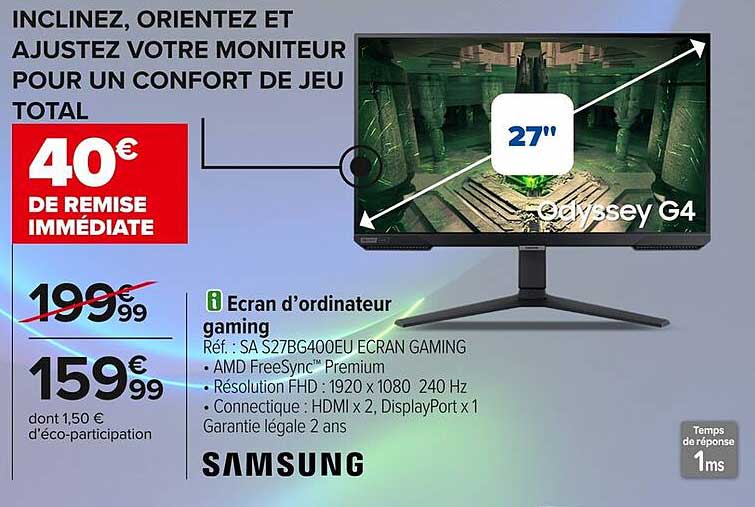 Inclinez, orientez et ajustez votre moniteur pour un confort de jeu total