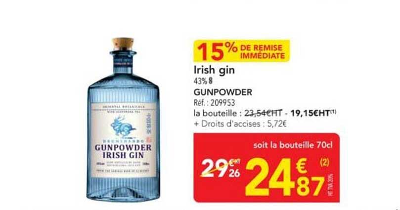 Irish gin 43° 8 GUNPOWDER