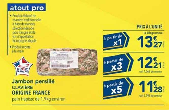Jambon persillé CLAVIÈRE ORIGINE FRANCE