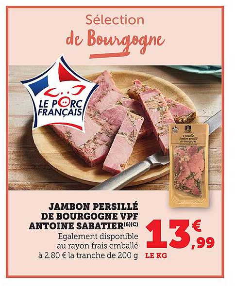JAMBON PERSILLÉ DE BOURGOGNE VPF ANTOINE SABATIER