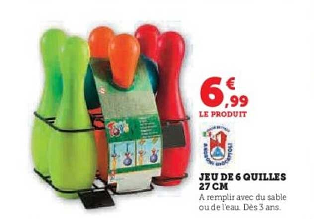 JEU DE 6 QUILLES 27 CM