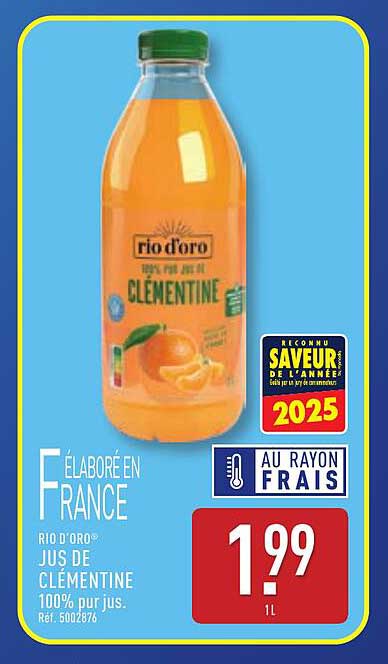 JUS DE CLEMENTINE RIO D'ORO 100% PUR JUS
