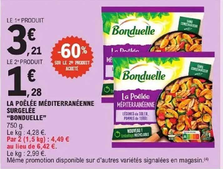 LA POÊLÉE MÉDITERRANÉENNE SURGELÉE "BONDUELLE"