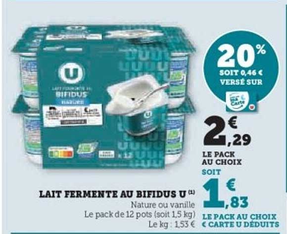 LAIT FERMENTE AU BIFIDUS U