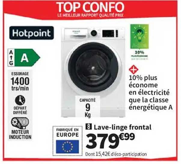 Lave-linge frontal 9 Kg - Hotpoint