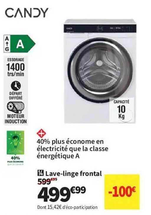 Lave-linge frontal CANDY 10 Kg