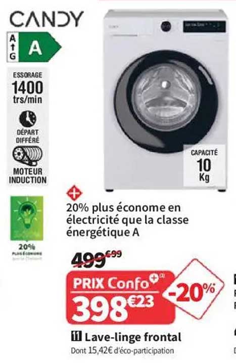 Lave-linge frontal Candy -20%