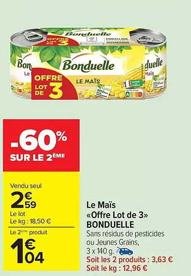 Le Maïs «Offre Lot de 3» BONDUELLE
