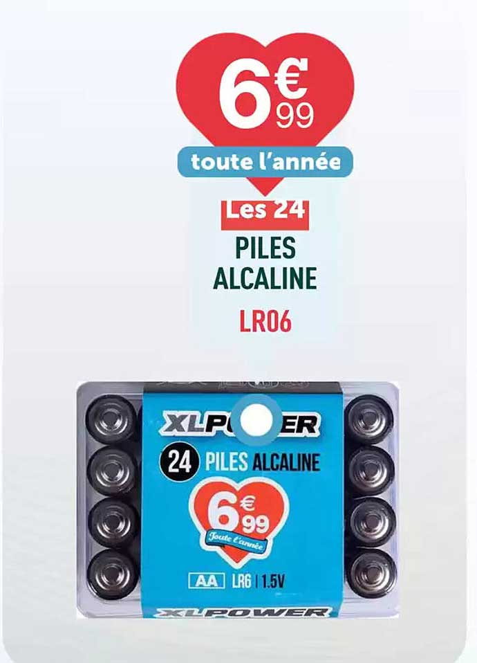 Les 24 PILES ALCALINE LR06