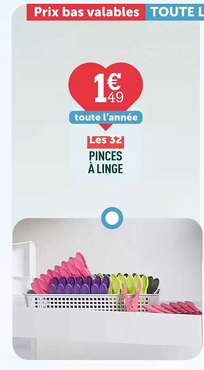 Les 32 PINCES À LINGE