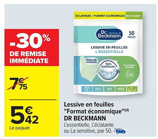 Lessive en feuilles "Format économique"(d) DR BECKMANN
