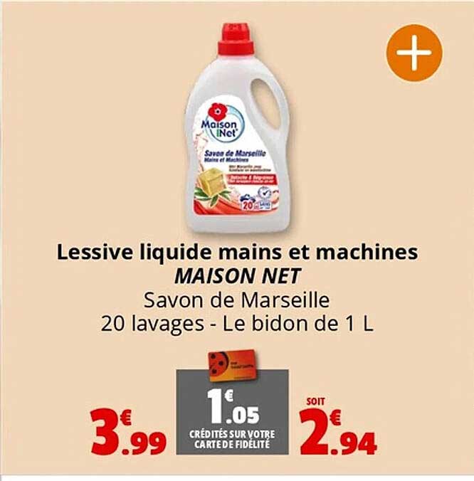 Lessive liquide mains et machines MAISON NET