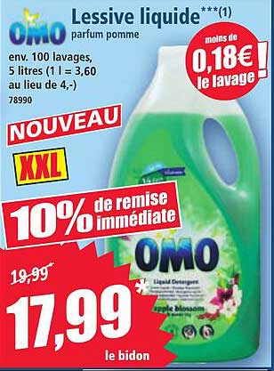 Lessive liquide OMO parfum pomme