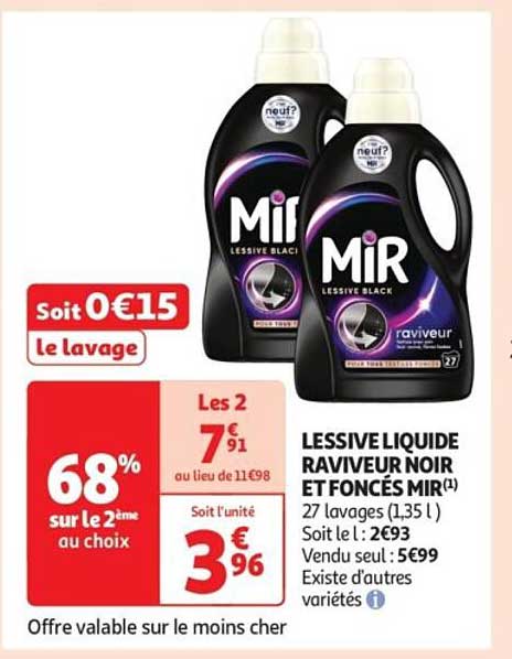 LESSIVE LIQUIDE RAVIVEUR NOIR ET FONCÉS MIR