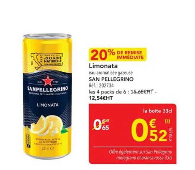 Limonata eau aromatisée gazeuse SAN PELLEGRINO