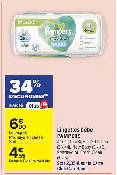 Lingettes bébé PAMPERS
