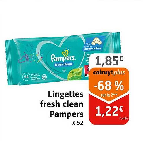 Lingettes fresh clean Pampers x 52