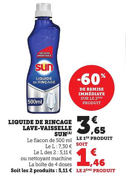 LIQUIDE DE RINCAGE LAVE-VAISSELLE SUN(A)