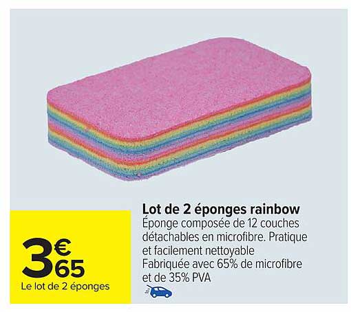 Lot de 2 éponges rainbow