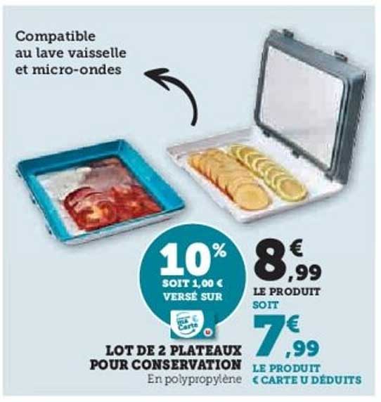LOT DE 2 PLATEAUX POUR CONSERVATION