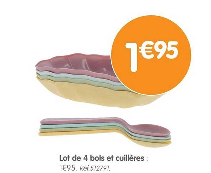 Lot de 4 bols et cuillères :