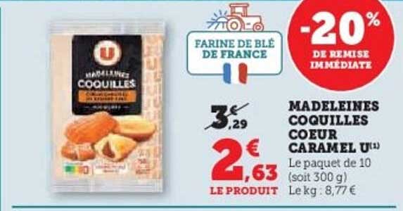 MADELEINES COQUILLES COEUR CARAMEL U