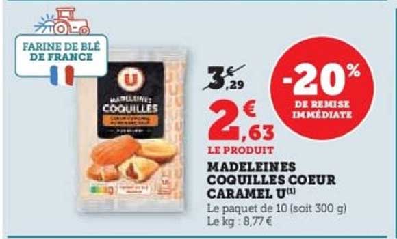 MADELEINES COQUILLES COEUR CARAMEL U