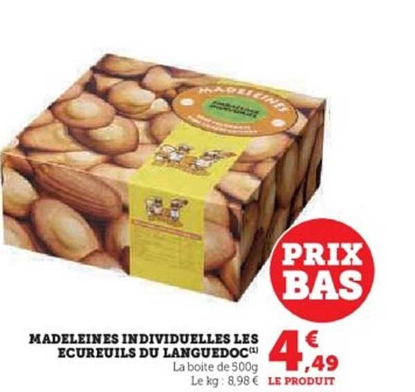 MADELEINES INDIVIDUELLES LES ECUREUILS DU LANGUEDOC