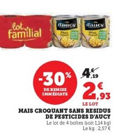 MAIS CROQUANT SANS RESIDUS DE PESTICIDES D'AUCY