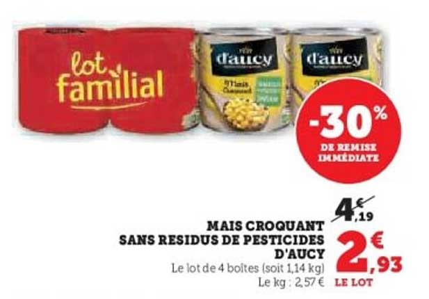 MAIS CROQUANT SANS RESIDUS DE PESTICIDES D'AUCY