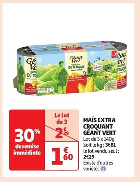 MAÏS EXTRA CROQUANT GÉANT VERT