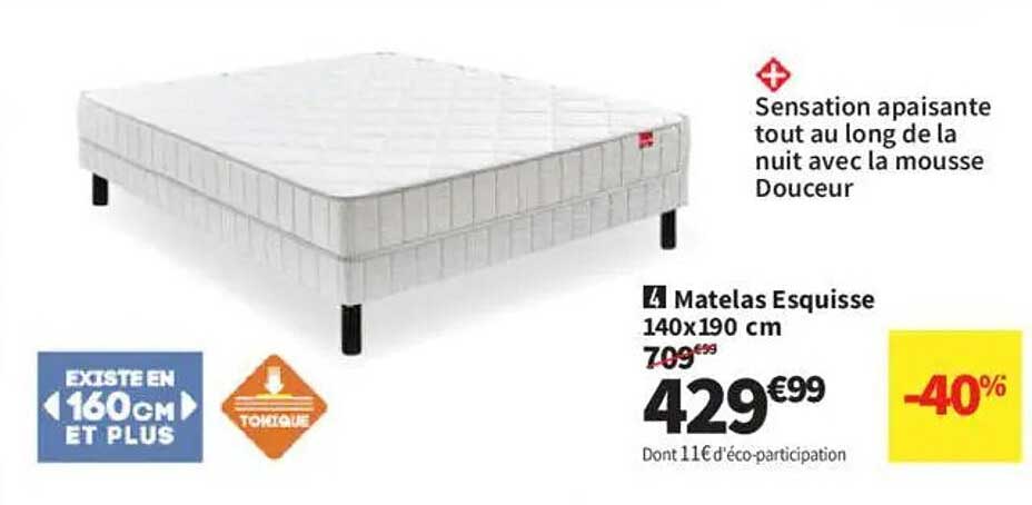 Matelas Esquisse 140x190 cm