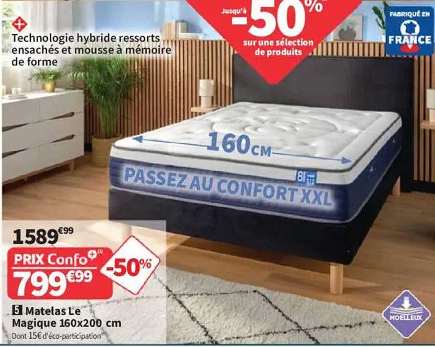 Matelas Le Magique 160x200 cm