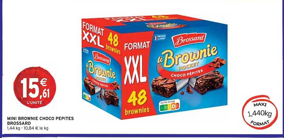 MINI BROWNIE CHOCO PEPITES BROSSARD