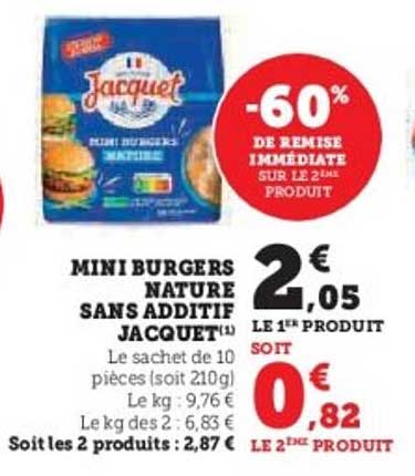 MINI BURGERS NATURE SANS ADDITIF JACQUET