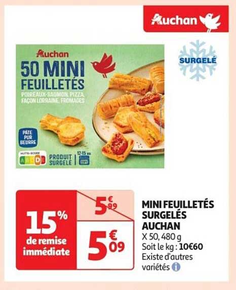 MINI FEUILLETÉS SURGELÉS AUCHAN